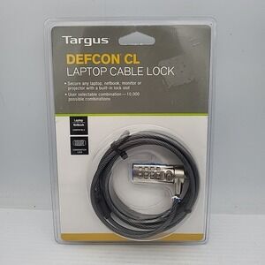 Targus Defcon CL Laptop Security Combo Combination Cable Lock PA410U New in Pkg